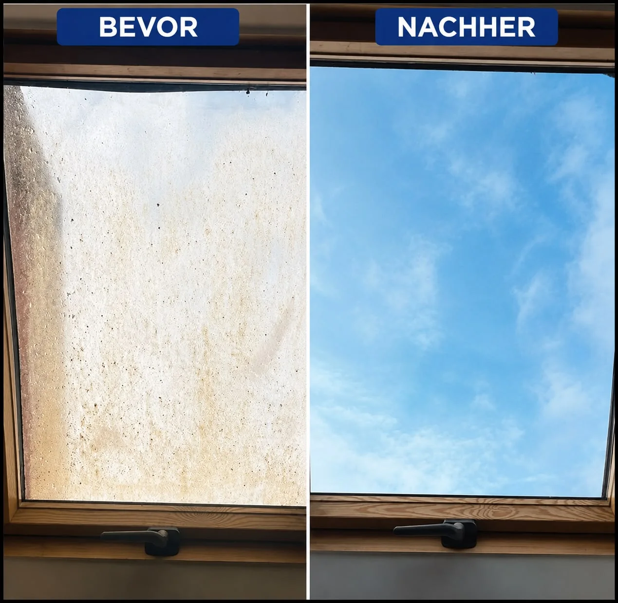 Fensterreinigung vorher und nachher